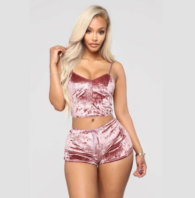 Velvet discount sleepwear set